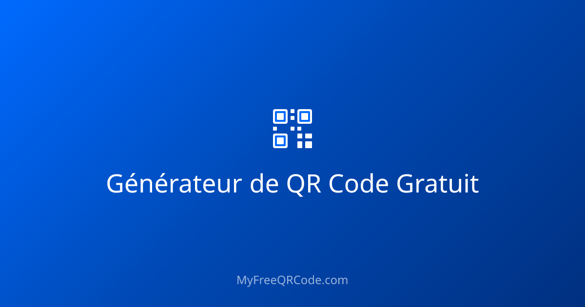 Générateur de QR Code Gratuit | MyFreeQRCode